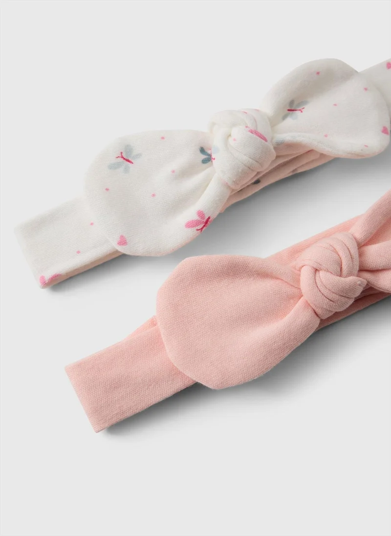 Matalan 2 Pack Baby Pink Bow Headbands